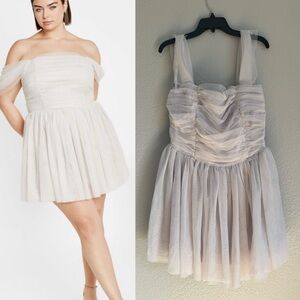 City Chic Plus Size Lulu Tulle Mini Ruffle Prom Dress